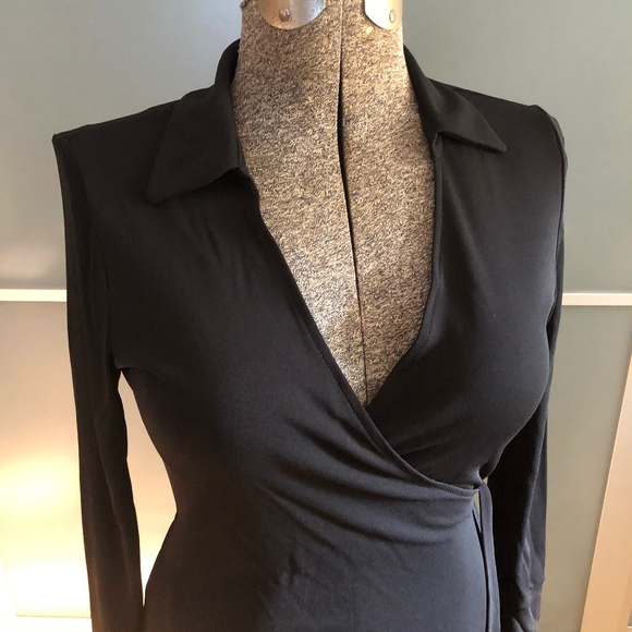Banana Republic Black Wrap Dress - Picture 3 of 10